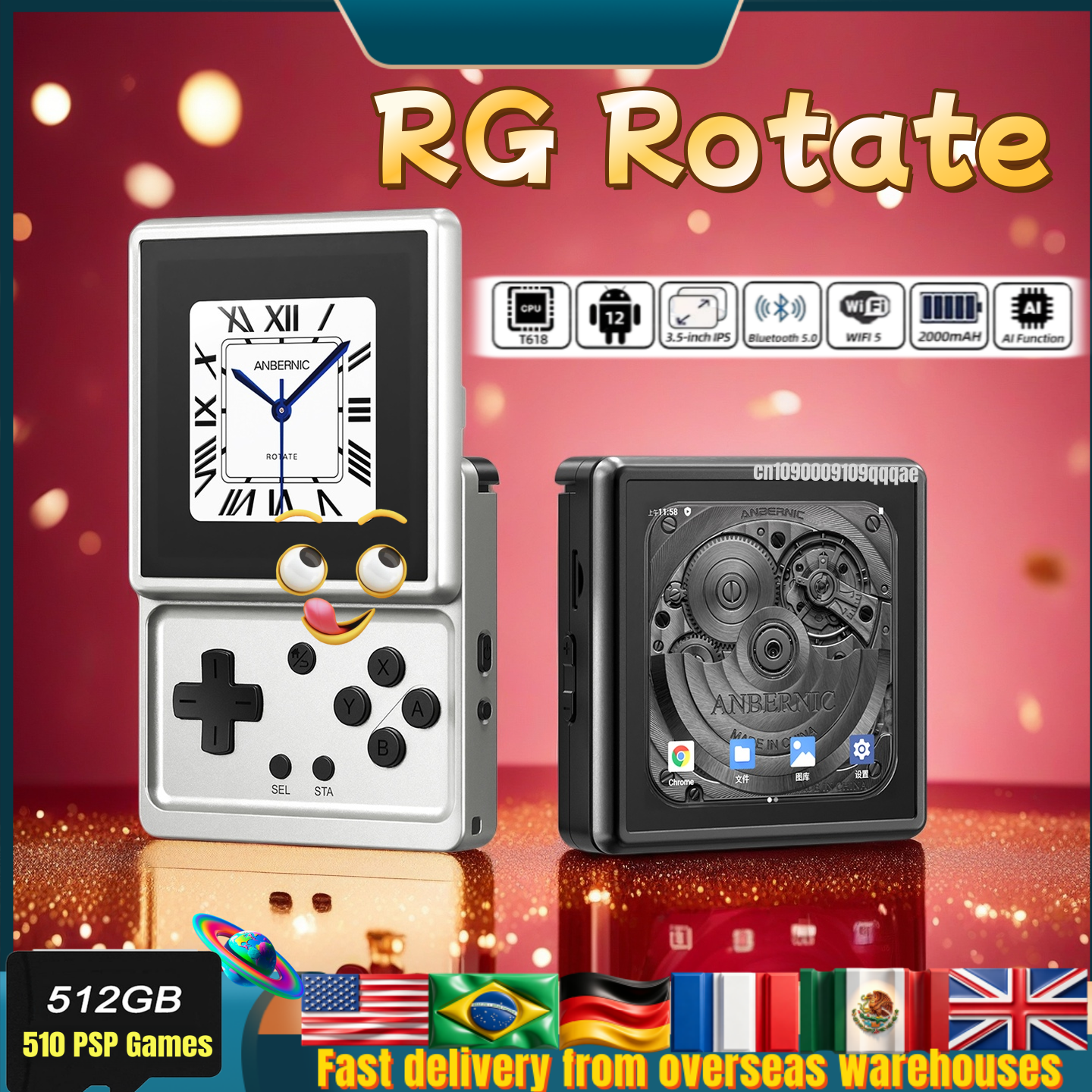 Retro Gaming Anbernic - Anbernic RG Rotate Retro Handheld Game