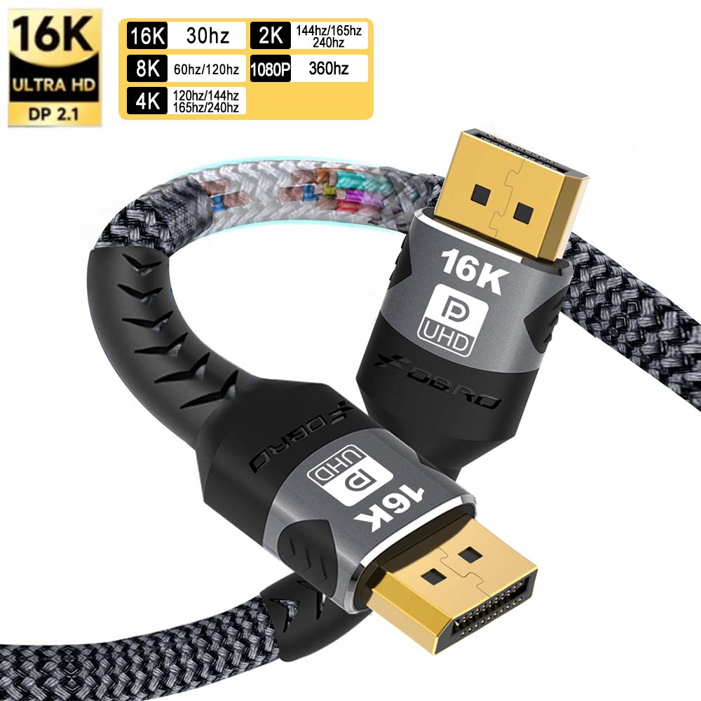 Retro Gaming Projector - DisplayPort Cable 16K DP 2.1 Cable