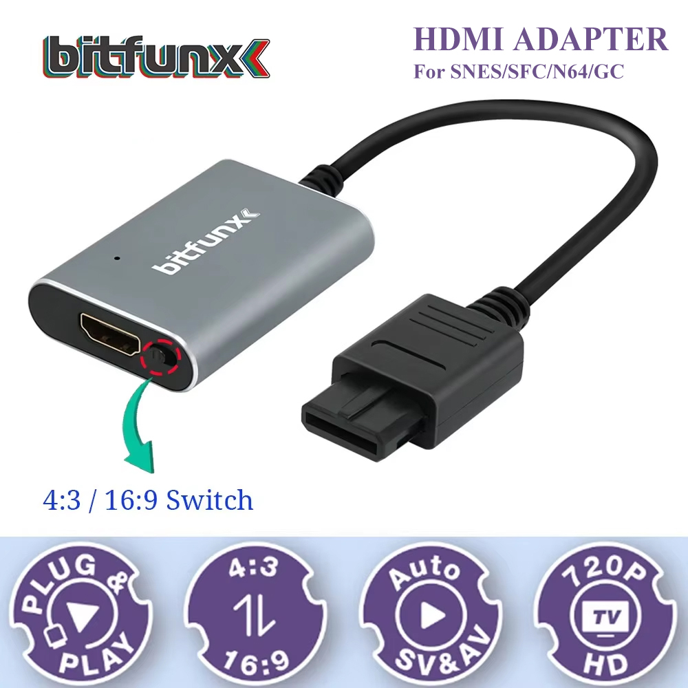 Bitfunx 720P Svideo / AV To HD - Retro Gaming Design reseña y precio
