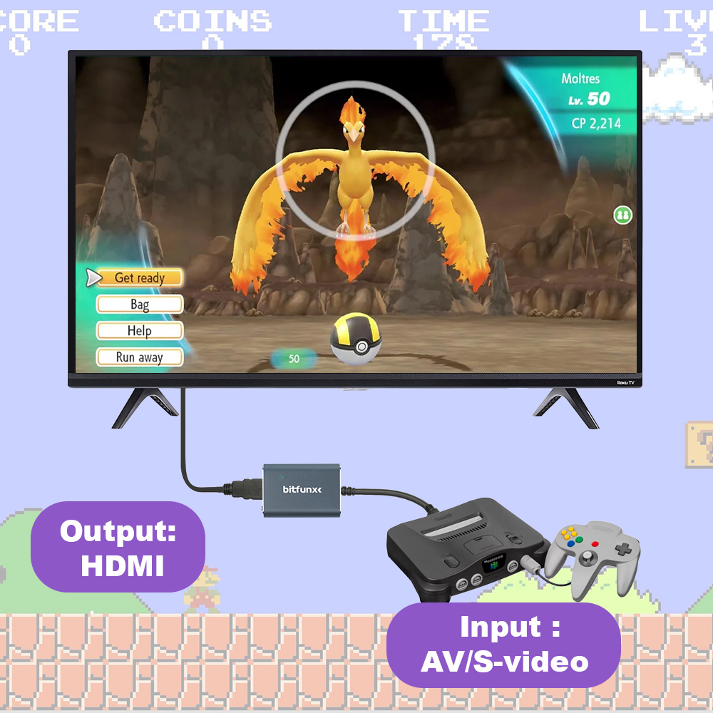 Bitfunx 720P Svideo / AV To HD - Retro Gaming Design reseña y precio