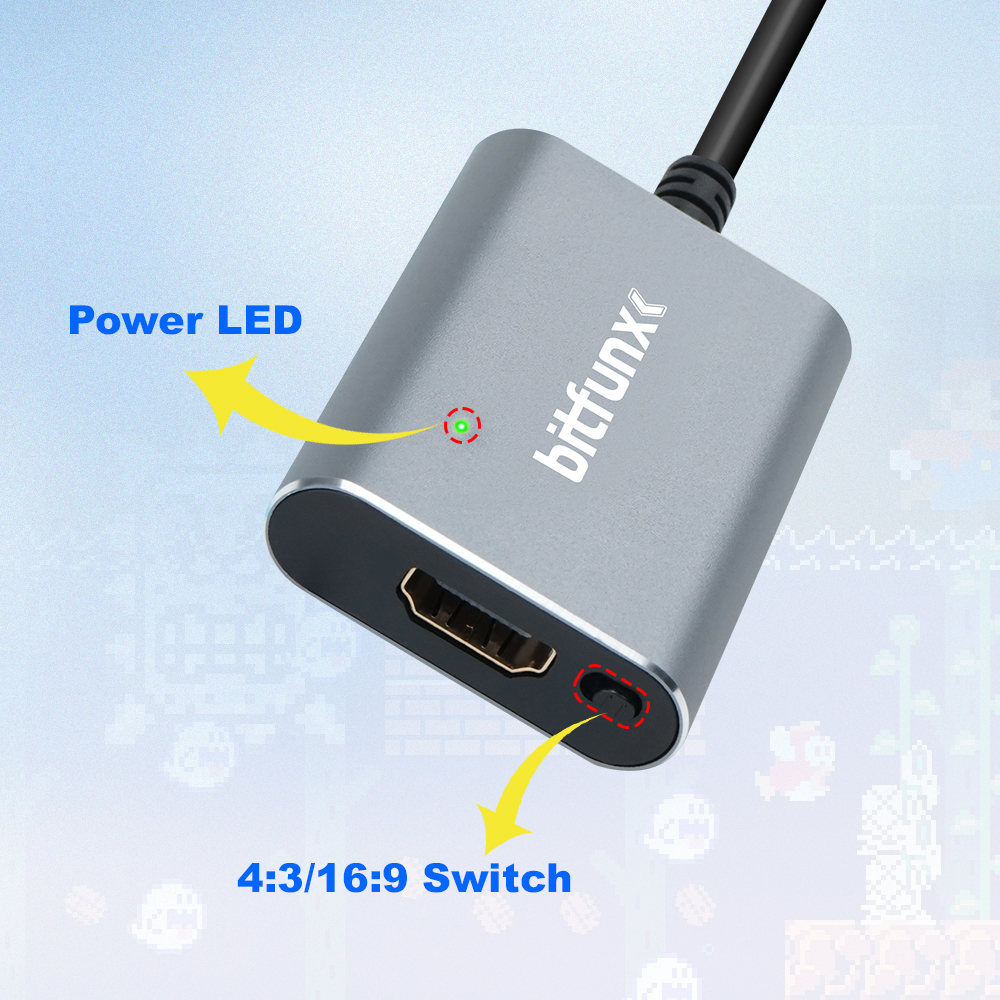 Bitfunx 720P Svideo / AV To HD - Retro Gaming Design reseña y precio