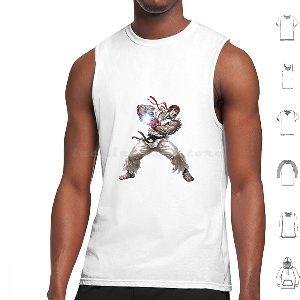 Ryu Tank Tops Vest Sleeveless  - Retro Gaming Gamestop reseña y precio