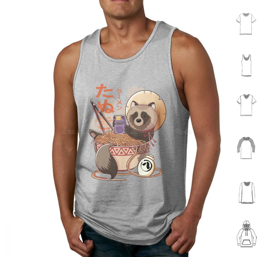 Tanuki Ramen Tank Tops Print C - Retro Gaming Japan reseña y precio