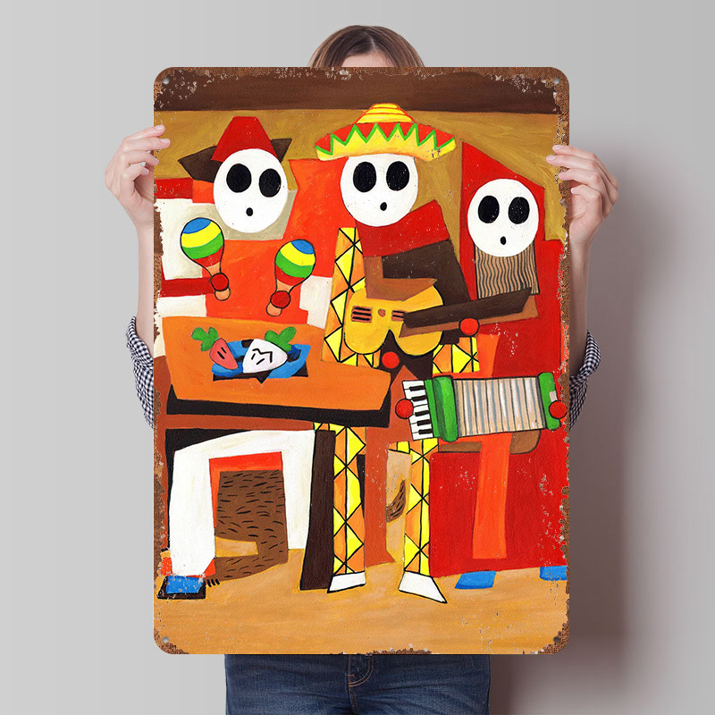 Three Mariachi Guys Tin Plaque - Retro Gaming Guy reseña y precio