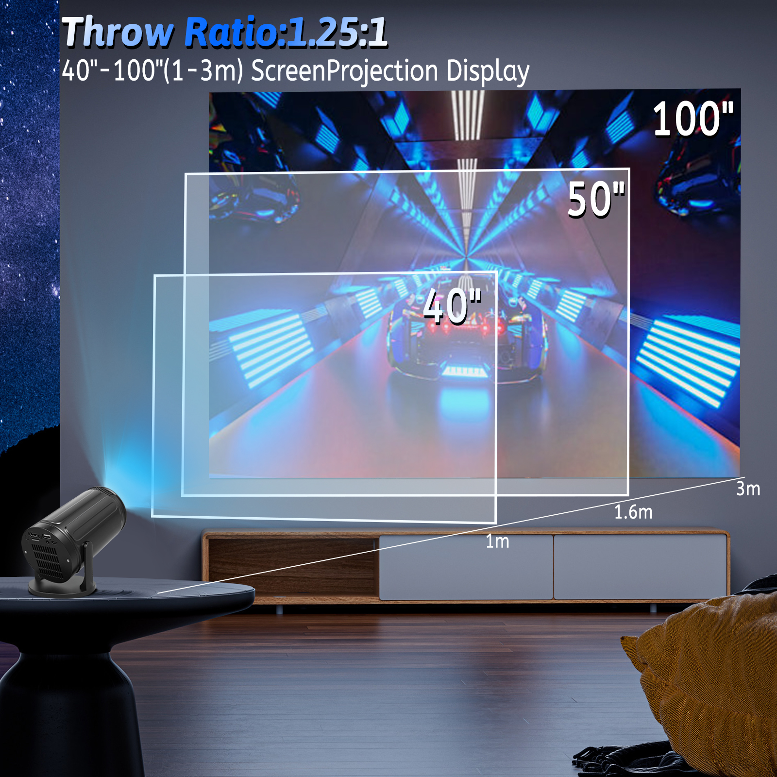 RUSMR Projector RY008  PRO 4K  - Retro Gaming Projector reseña y precio