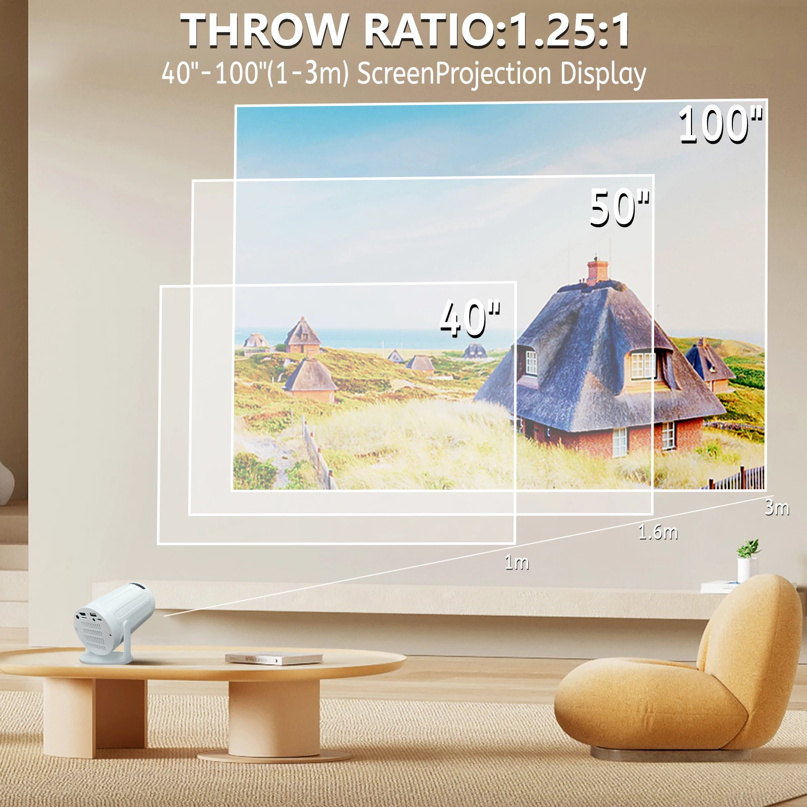 RUSMR Projector RY008  PRO 4K  - Retro Gaming Projector reseña y precio