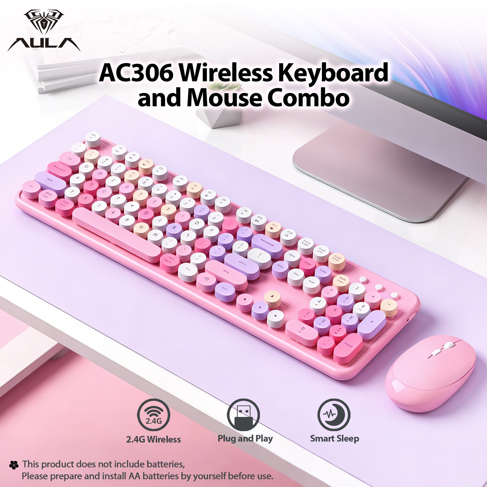 AULA AC306 2.4G Wireless Keybo - Retro Gaming Uk reseña y precio