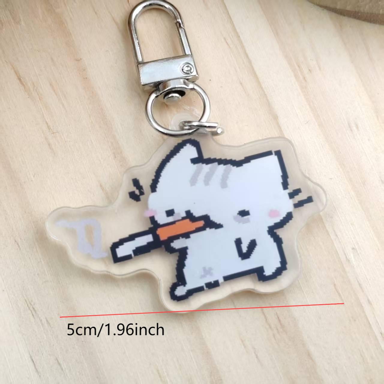 2d Flat Pixel Cat Keychain - G - Retro Gaming Design reseña y precio