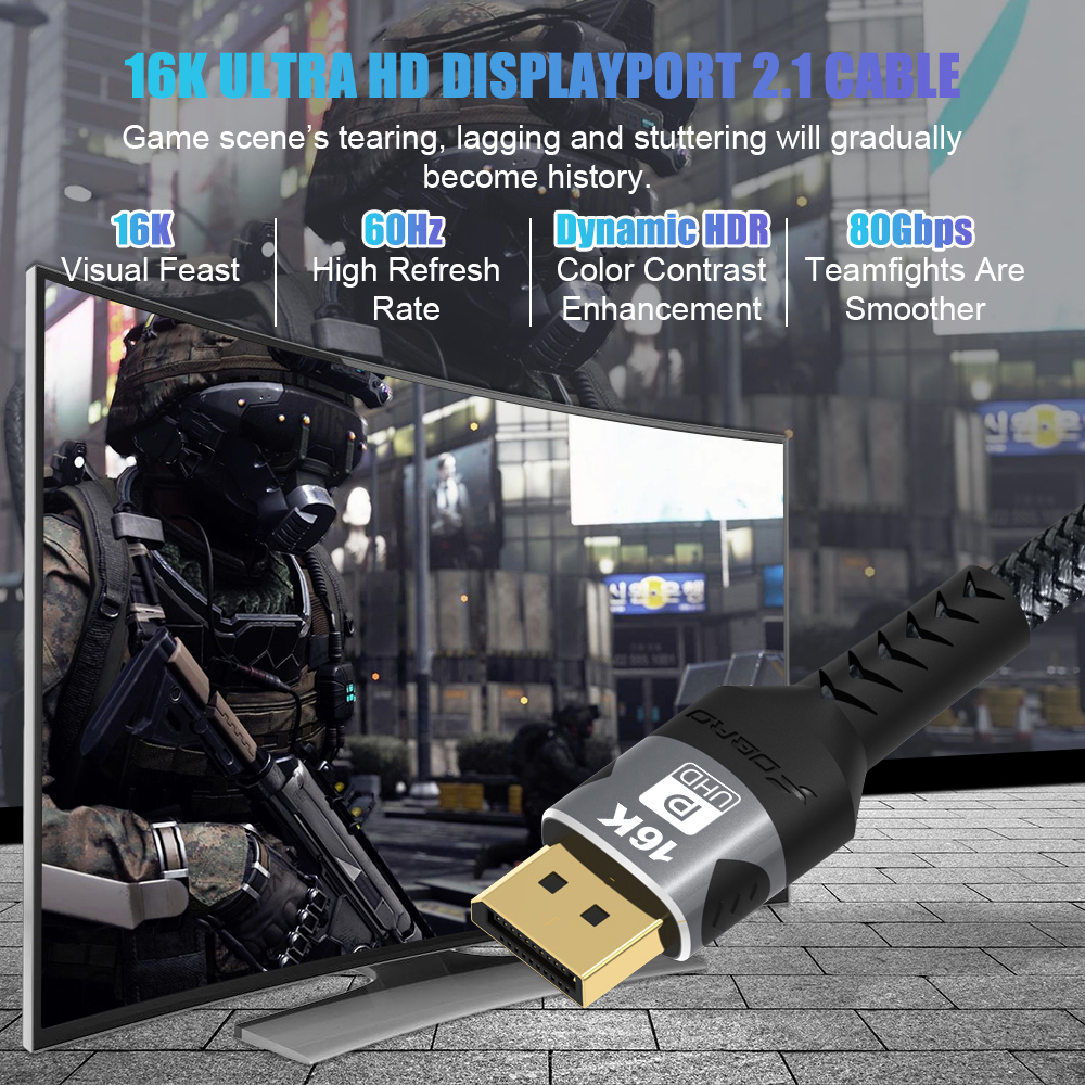 DisplayPort Cable 16K DP 2.1 C - Retro Gaming Projector reseña y precio