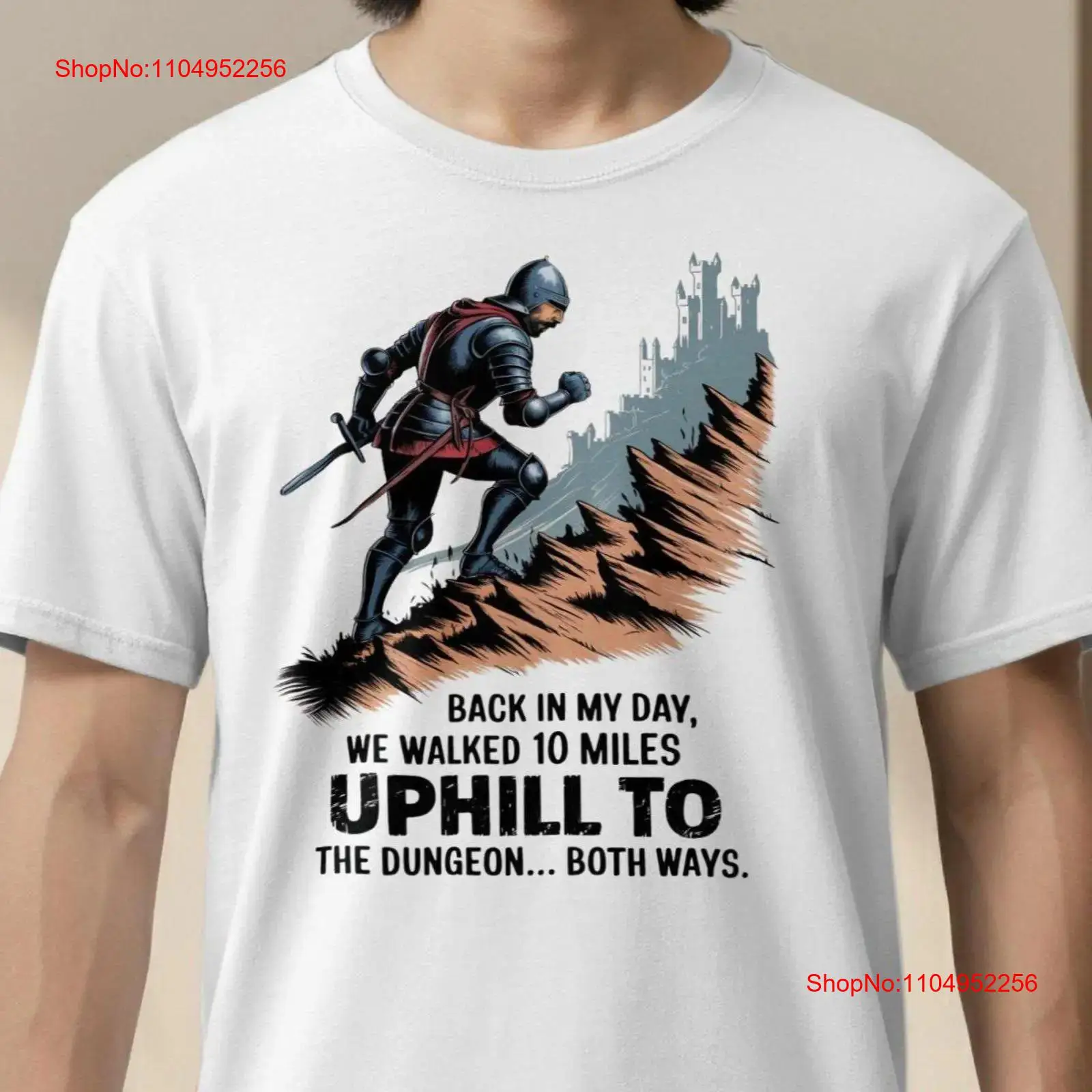Funny Knight T Shirt Uphill Du - Retro Gaming Ideas reseña y precio